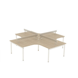 Cluster of 4 L-shape with Aluminium Hanging Rail