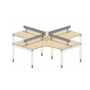 Cluster of 4 L-shape with Aluminium Hanging Rail - Image 2