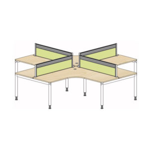 Cluster of 4 L-shaped with Fabric Screen Panel - Image 2