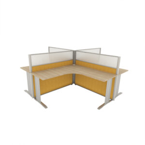 D-CD Cluster of 4 L-Shaped with Fabric Panel